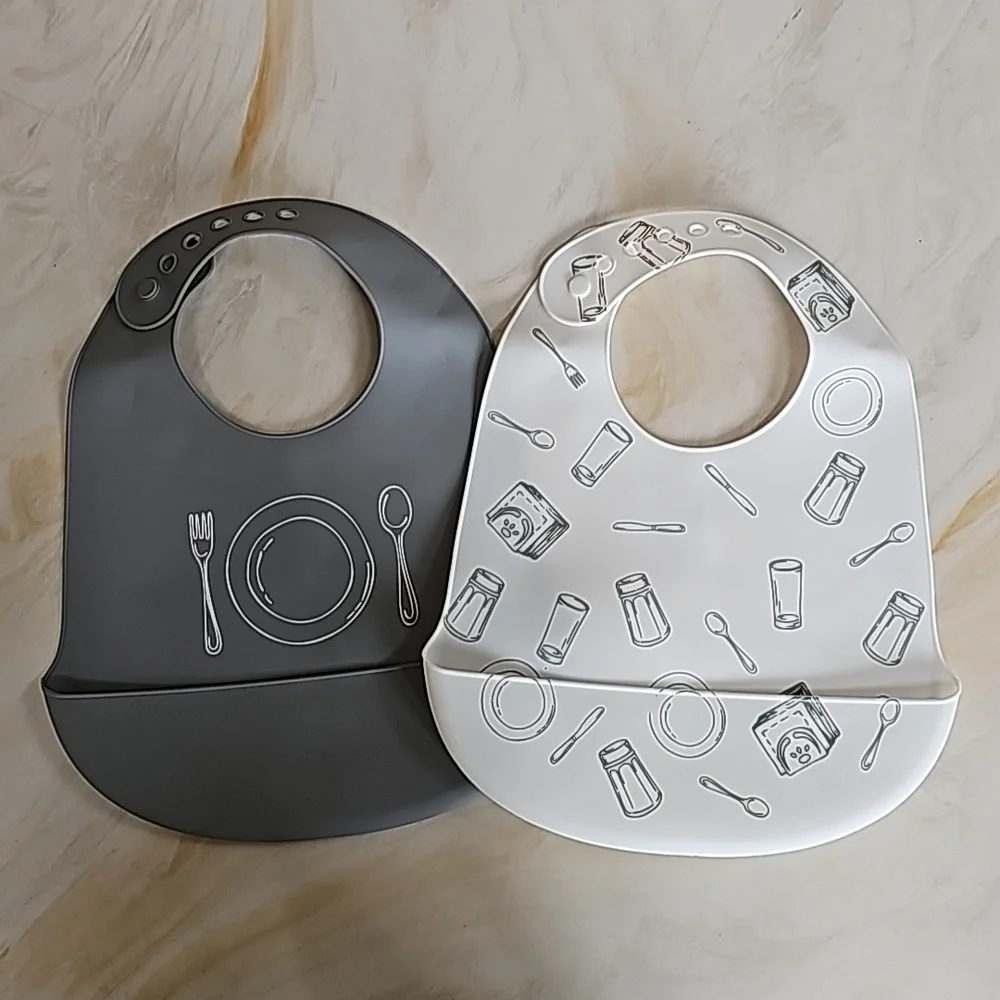 Lila & Jack 2-Pack Silicone Baby Bibs NWT Waterproof Feeding